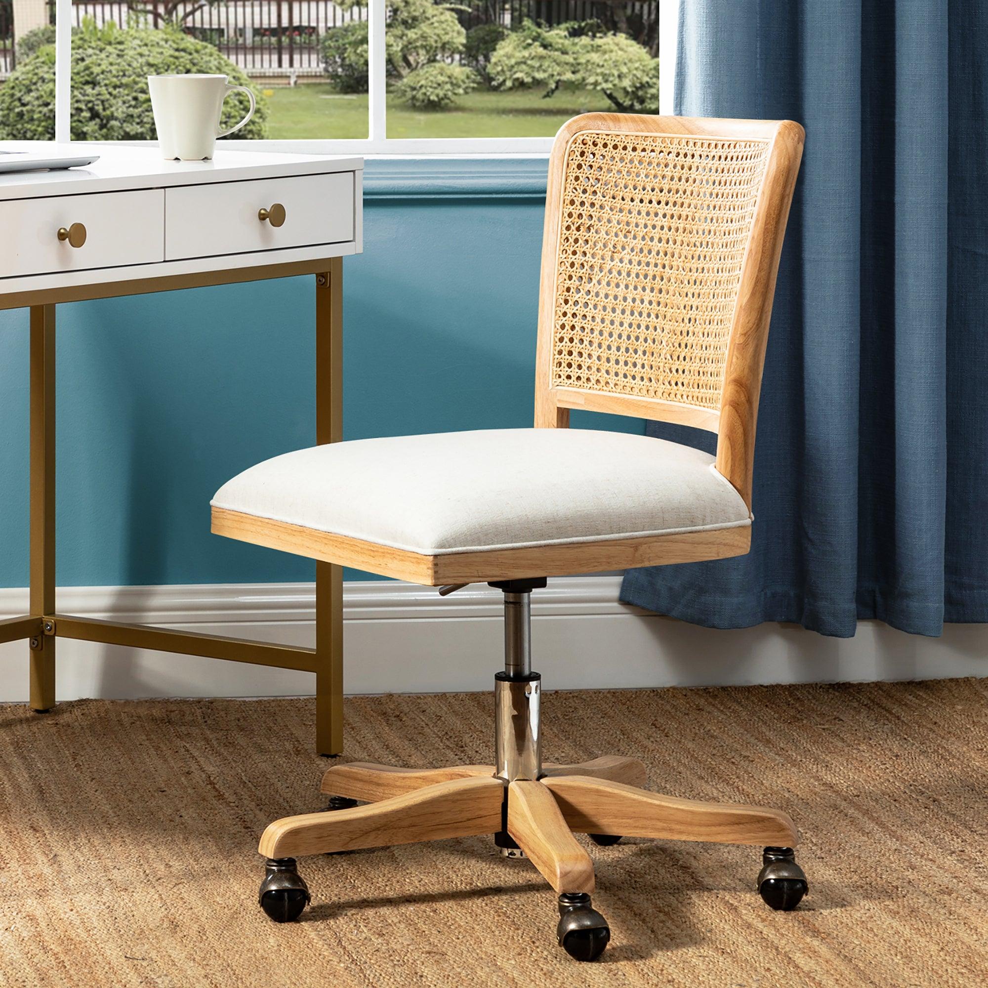 Blanca Cane Task Vanity Table Chair