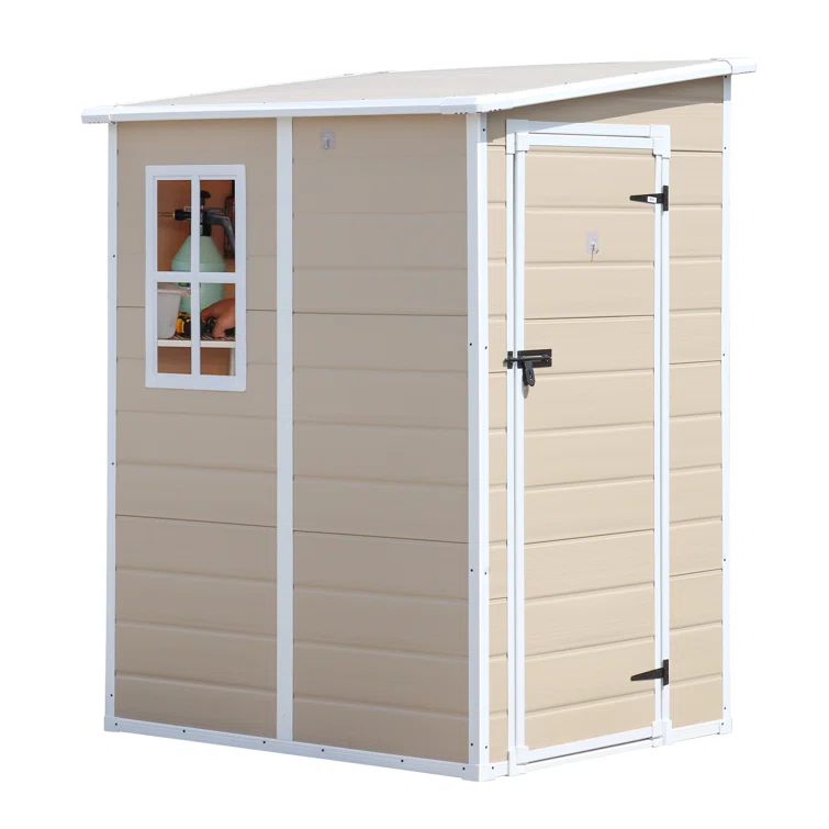5 ft. W x 4 ft. D Resin Lean-to Storage Shed