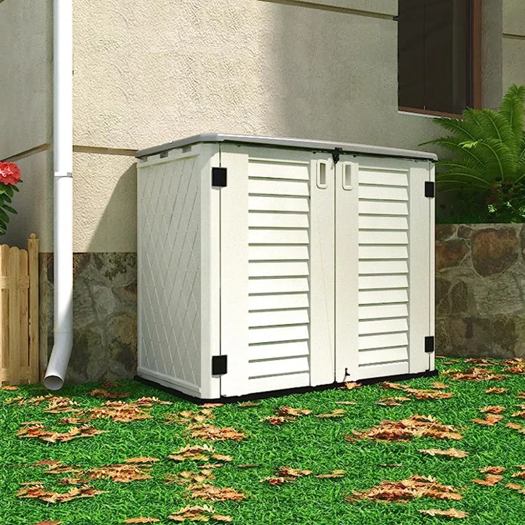 Outdoor Garden 4 ft. W x 2 ft. D Plastic Horizontal Garage Shed