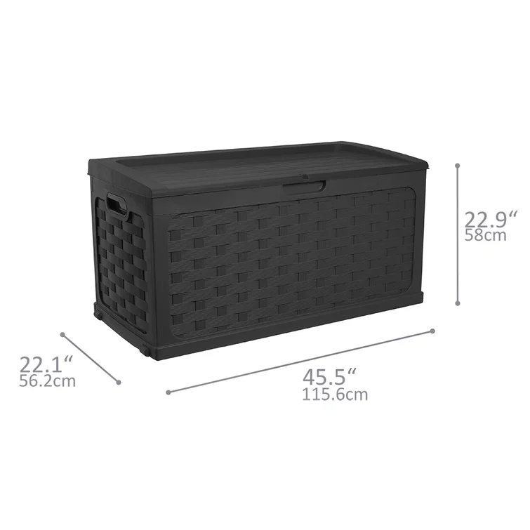 Rebrilliant Kiden 45.7'' W 88 Gallons Plastic Lockable Deck Box with Wheels