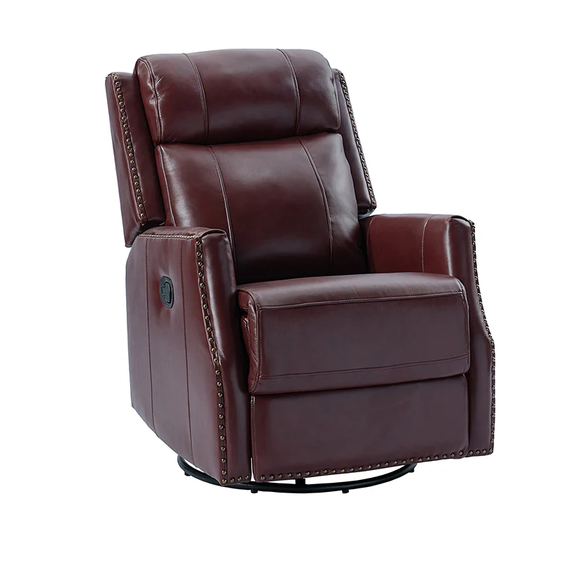 Epimetheus Genuine Leather Manual Swivel Recliner