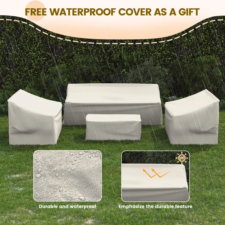 Charron 5 - Person Outdoor Seating Group with Cushions
