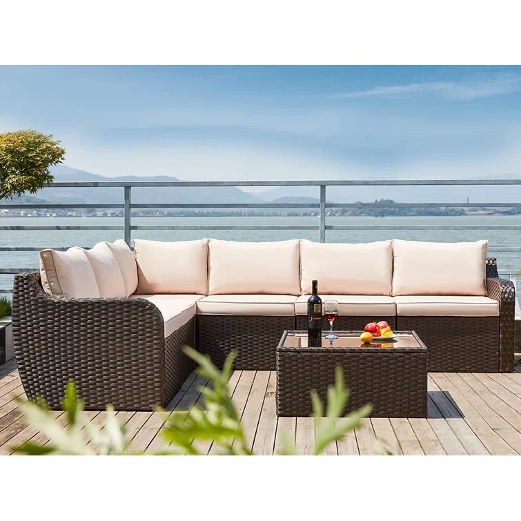 Birte 6 - Person Outdoor Seating Group with Cushions