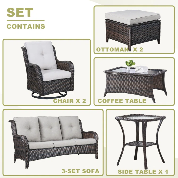 Bonia 5 - Person Outdoor Seating Group with Cushions