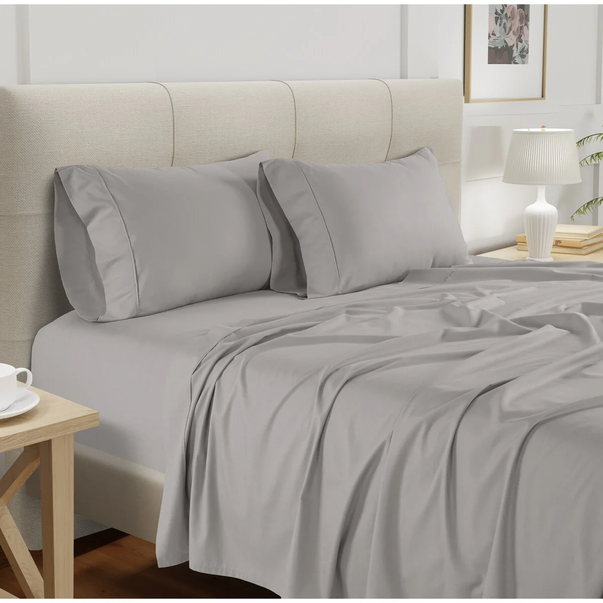 Tencel Eucalyptus Bed Sheets Deep Pocket Fitted Sheets & Pillowcases