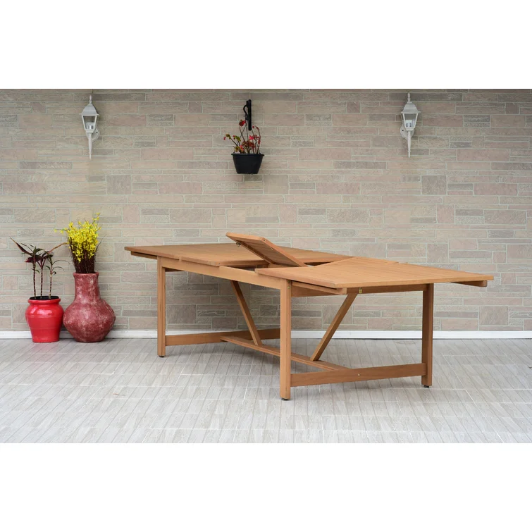 Tempo Rectangular 8 - Person Teak Finish Outdoor Furniture Dining Set