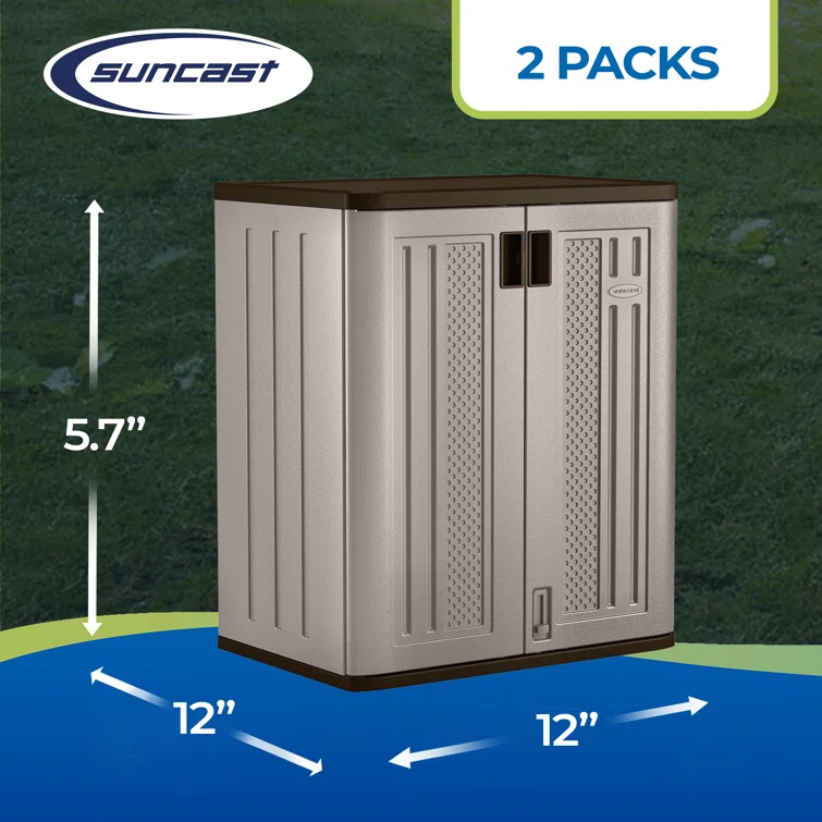 2 Piece Resin Single Storage Cabinet ( 33'' H x 20.2'' W x 30'' D)<!-- --> <!-- -->(Set of 2)