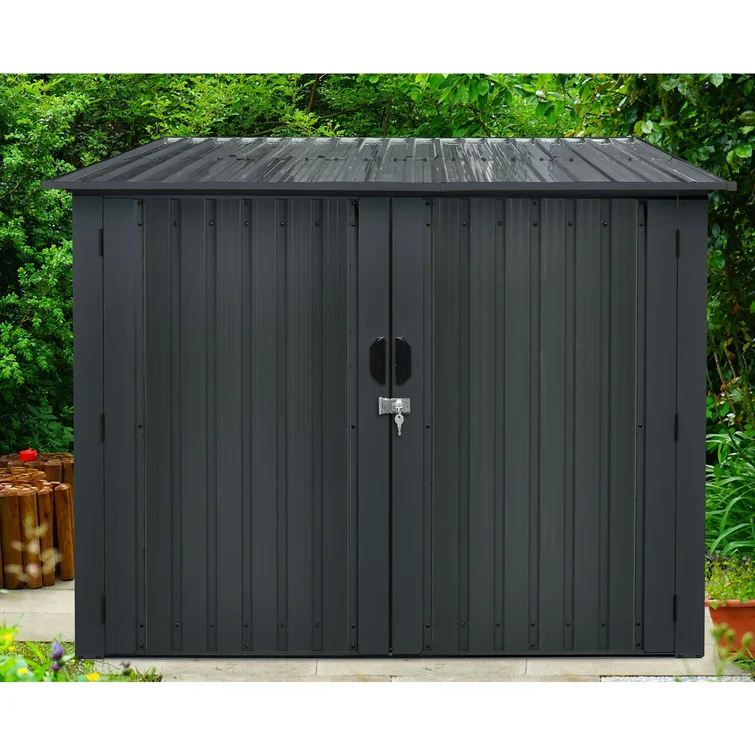6 ft. 9 in. W x 6 ft. 8 in. D Metal Horizontal Bike Shed