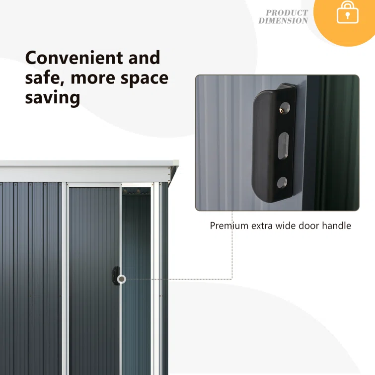 5 ft. W x 3 ft. D Metal Lean-To Storage Shed