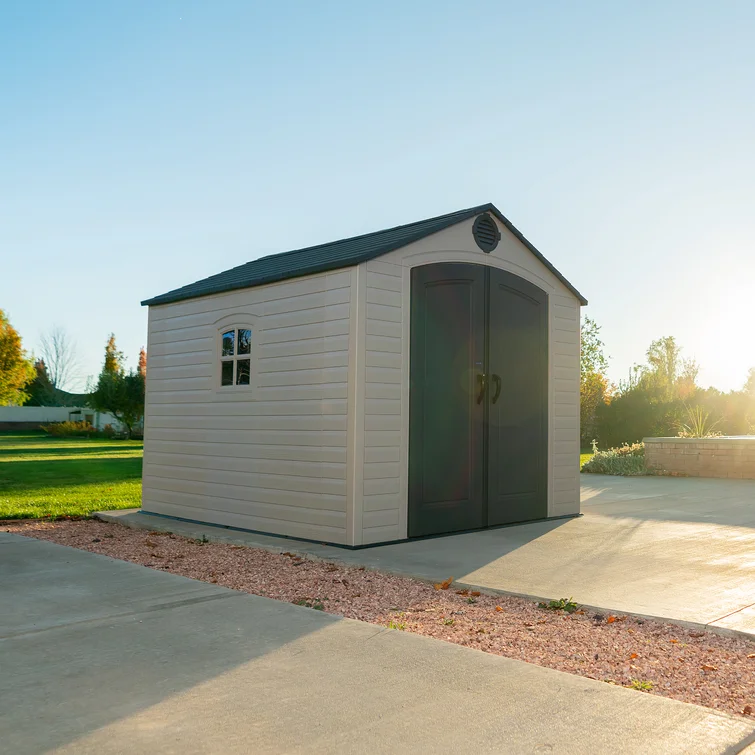 Lifetime 8 Ft. x 10 Ft. High-Density Polyethylene (Plastic) Outdoor Storage Shed with Steel-Reinforced Construction