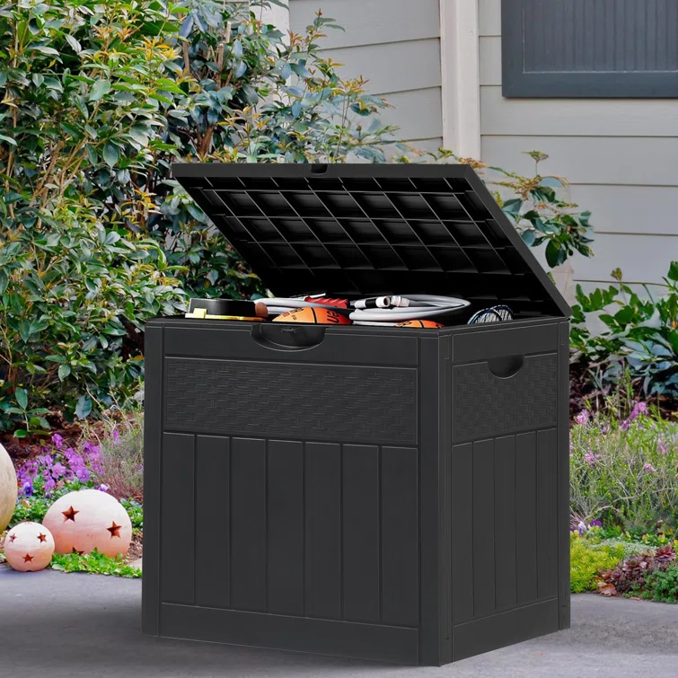Winado 33 Gallons Water Resistant PVC Deck Box in Gray