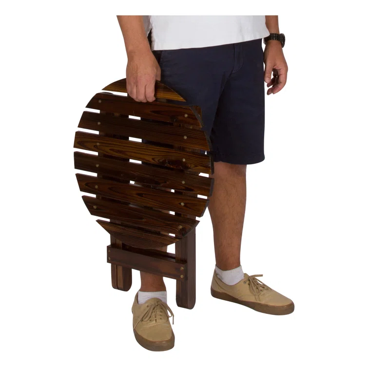 Brently Cedar Outdoor Adirondack Chair With Table
