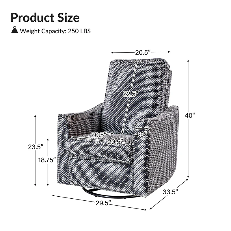 Tobiah Rocker Chair with 360-Degree Swivel