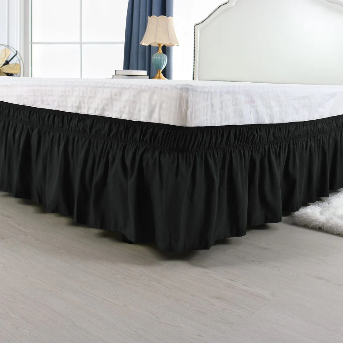 Bed Skirt Polyester Elastic Wrap Around Dust Ruffle