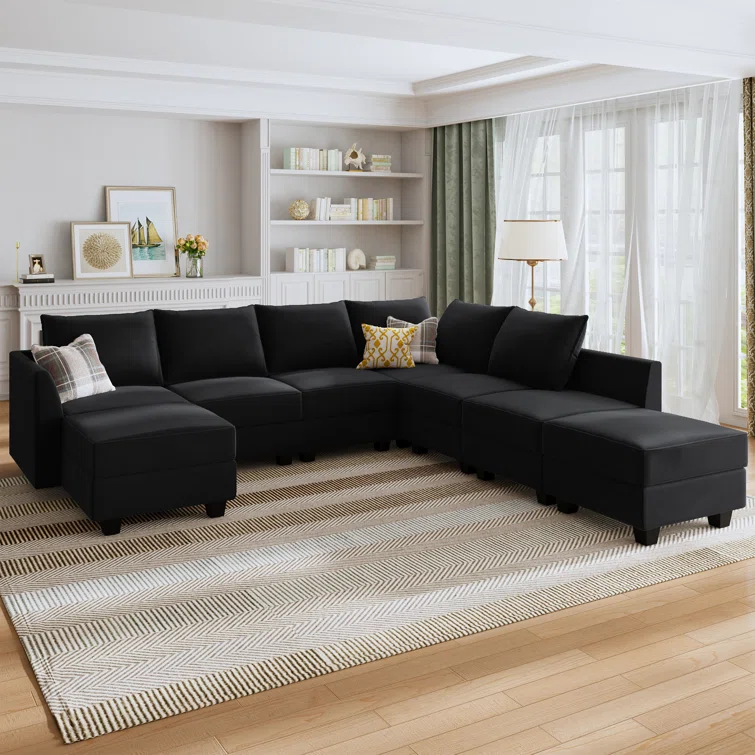 Tremee U Shaped Modular Velvet Sectional Couch
