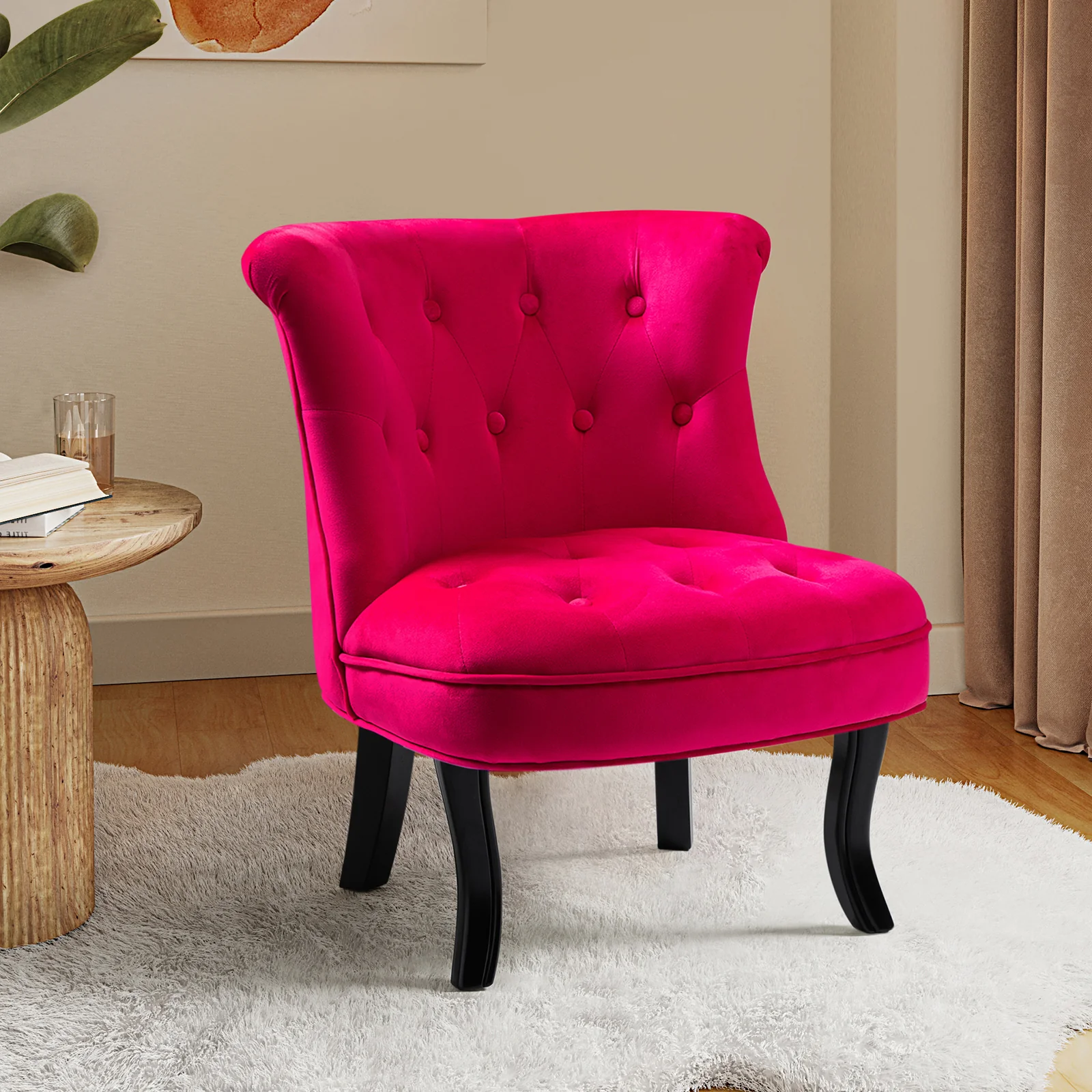 Elegantly Curved Jonnie Tufted Vanity Stool