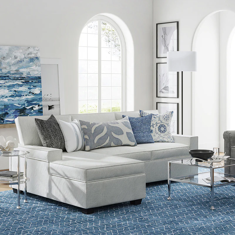 Sendera Upholstered Pull Out Sleeper Sofa & Chaise with Storage (Right)