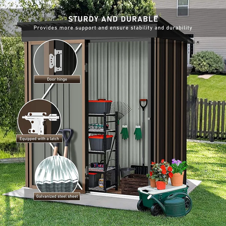 5 ft. W x 3 ft. D Stainless Steel Storage Shed