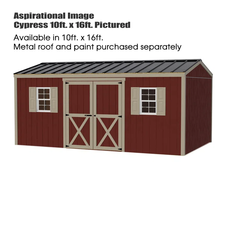 Cypress 10 ft. W x 12 ft. D Solid Wood Storage Shed