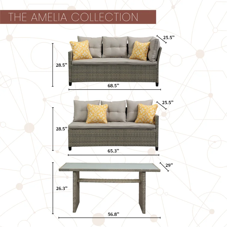 Jameown 6 - Person Outdoor Seating Group with Cushions