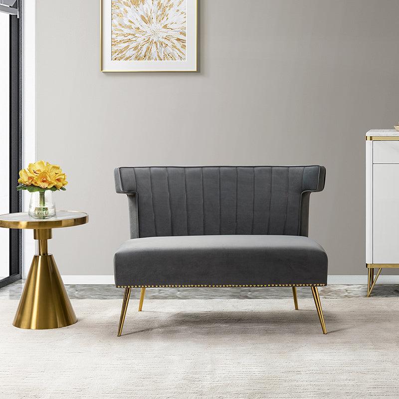 Megara Velvet Armless Wingback Loveseat
