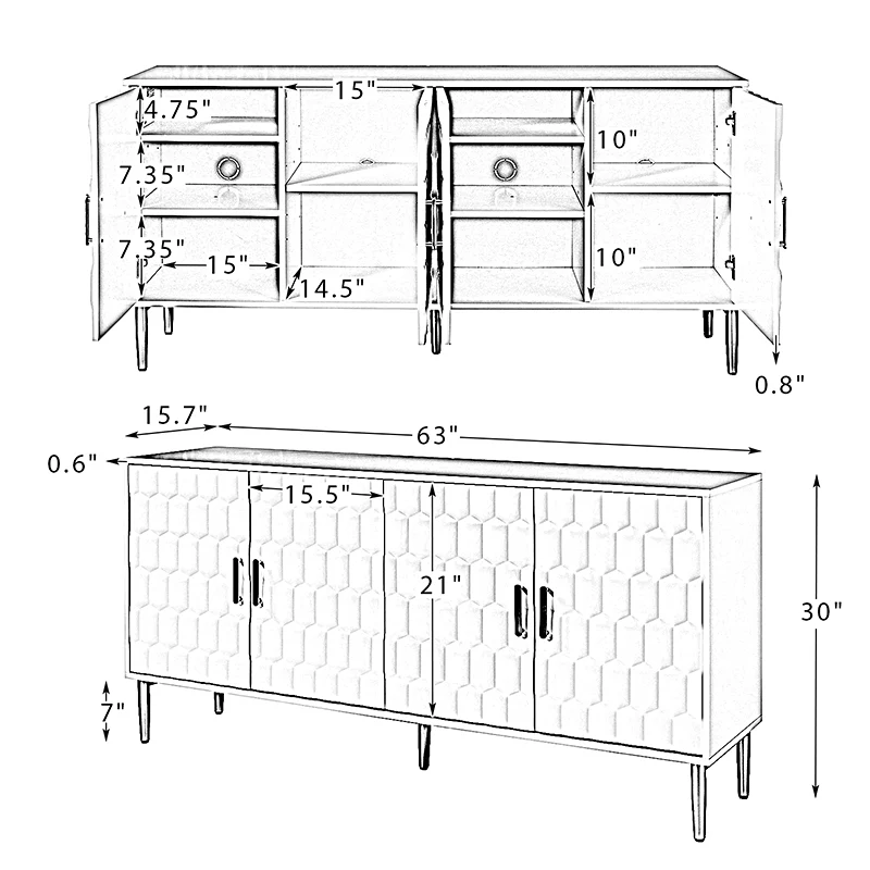 Modern Hexagonal Door Bruno 63