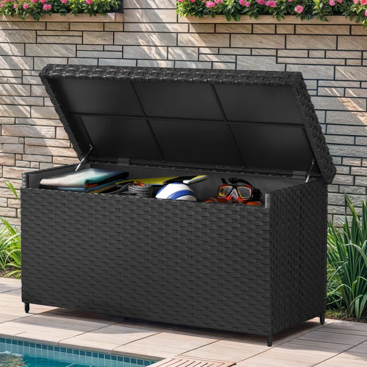Edrosie Inc 60.23'' W 170 Gallons Water Resistant Deck Box in Black