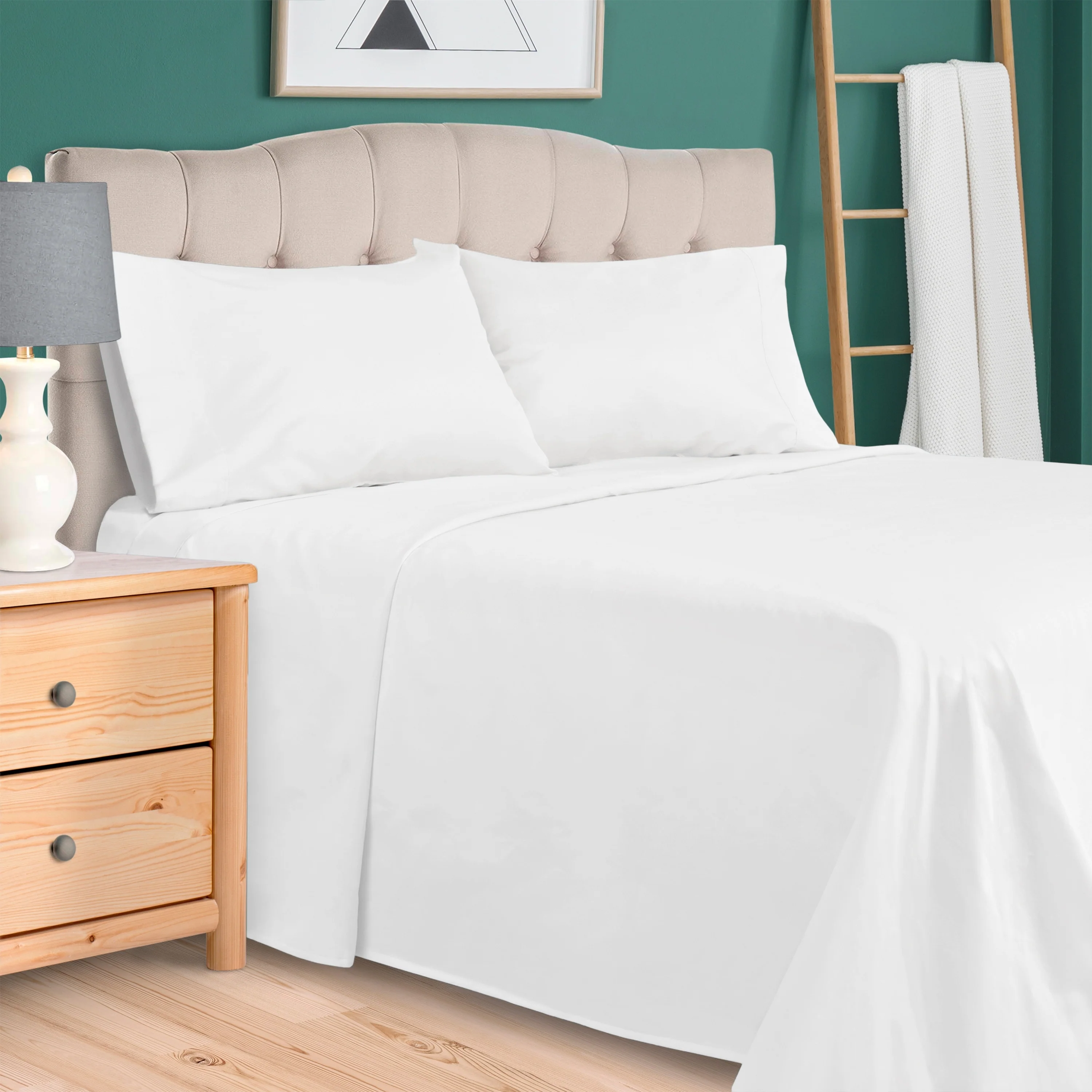 Superior Egyptian Cotton Sateen 300-Thread Count Solid Sheet Set- Split King