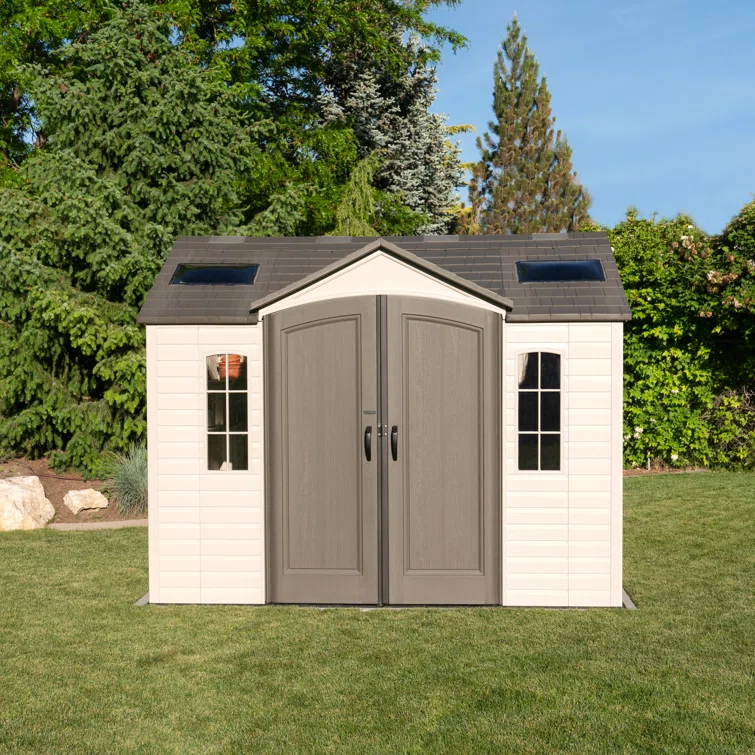 10 Ft. x 8 Ft. High-Density Polyethylene Outdoor Storage Shed with Steel-Reinforced Construction
