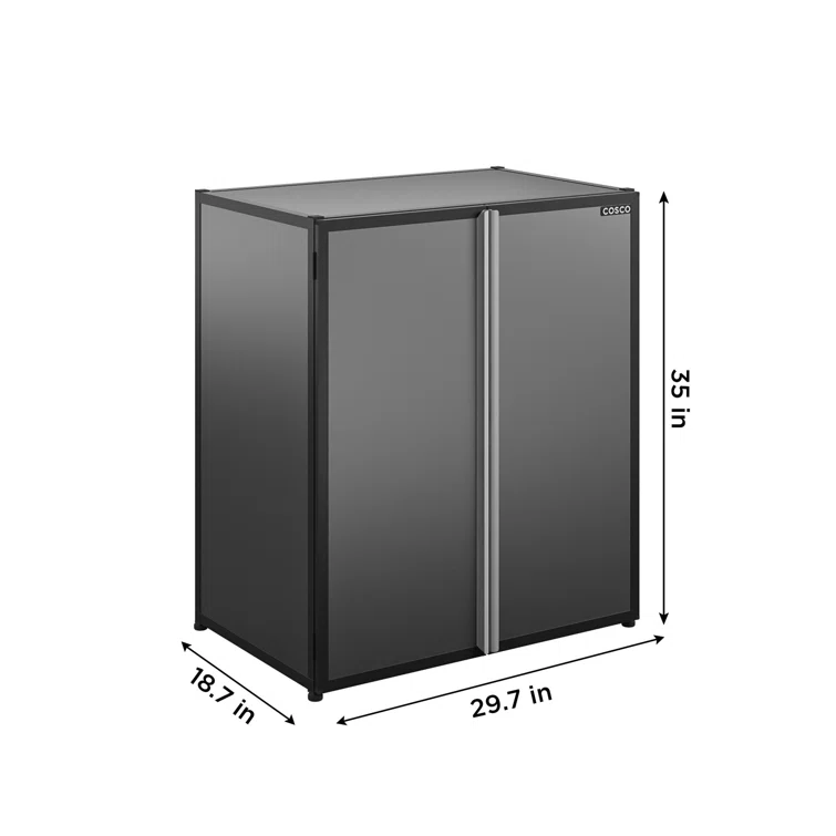 2 Piece Aluminum Garage Storage Cabinet