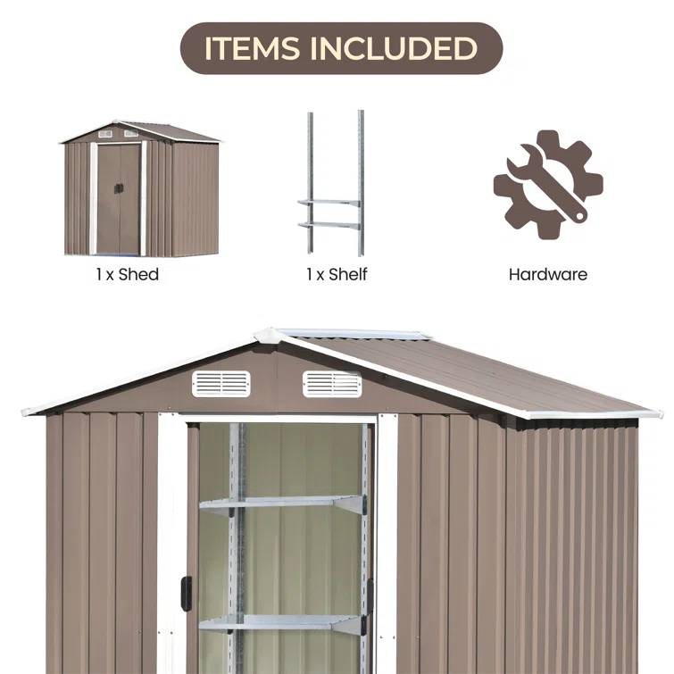 6 ft. W x 4 ft. D Stainless Steel Horizontal Garage Shed