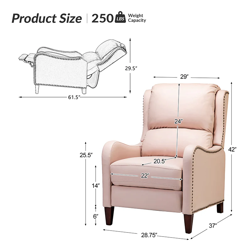 Deliat Genuine Leather Rocker Recliner