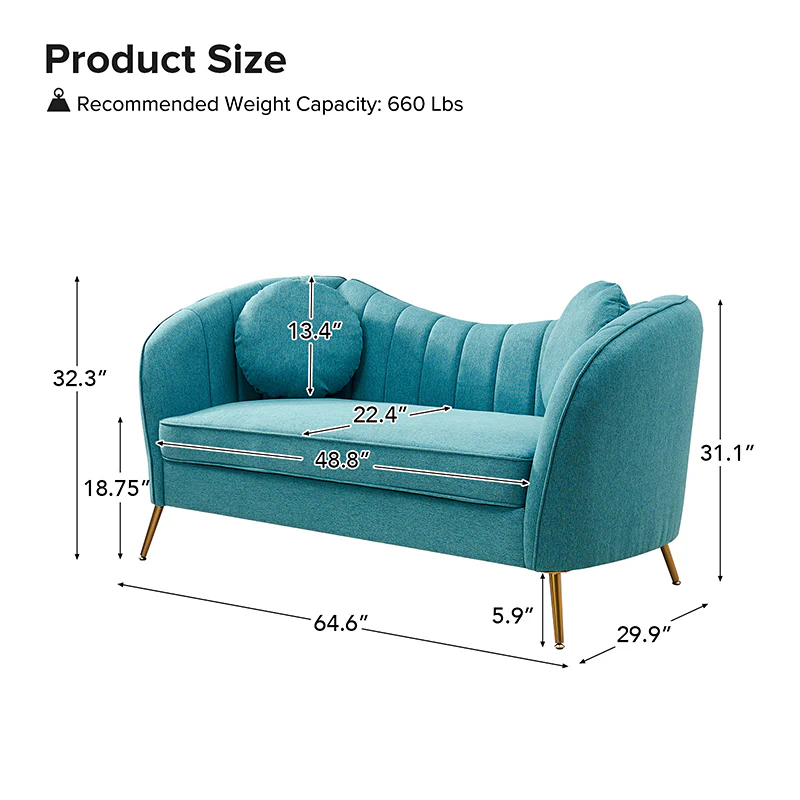 Emilio Contemporary Tufted Back Elegant and Comfortable Loveseat