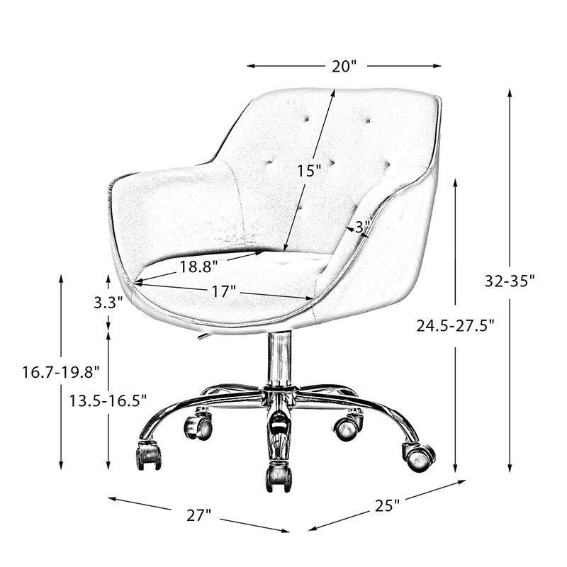 Jovida Velvet Tufted Office Chair