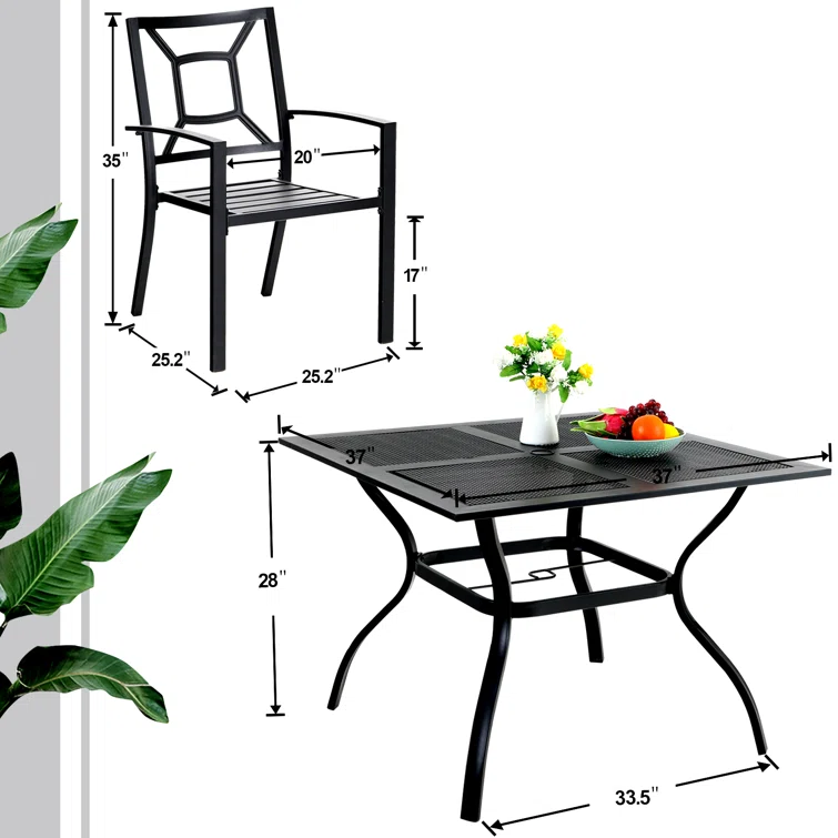 Alyah 4 - Person Square Outdoor Dining Set
