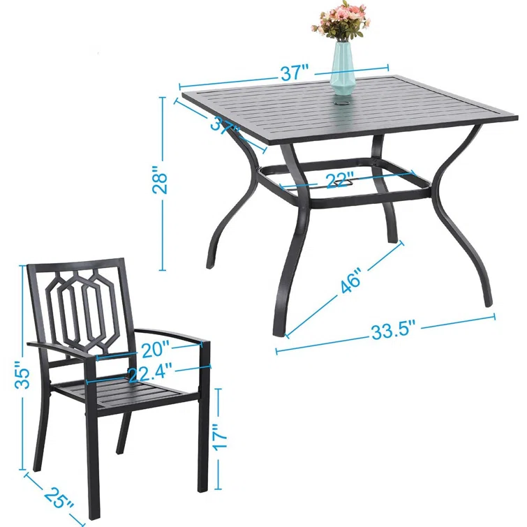 Alyah 4 - Person Square Outdoor Dining Set