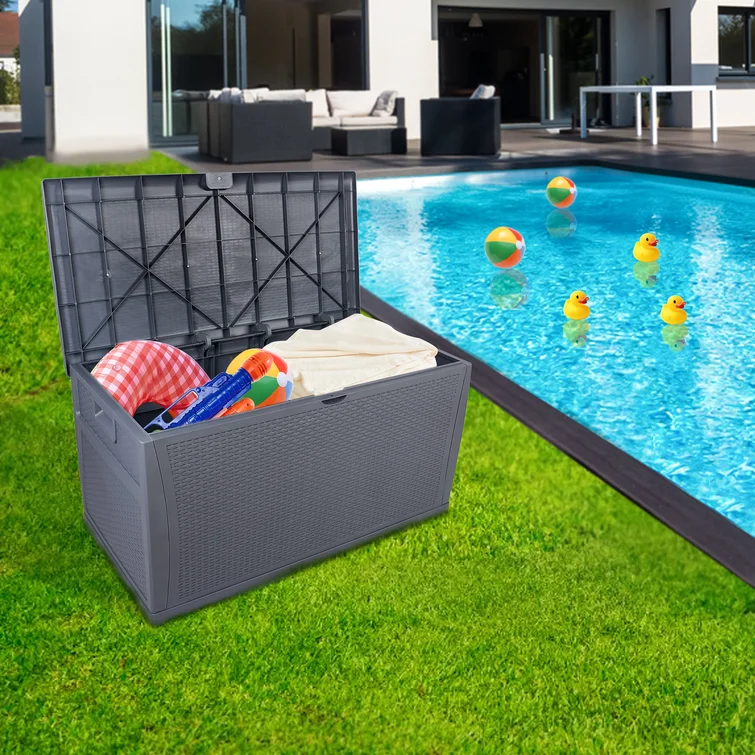 Winado 47'' W 120 Gallons Water Resistant Plastic Lockable Deck Box