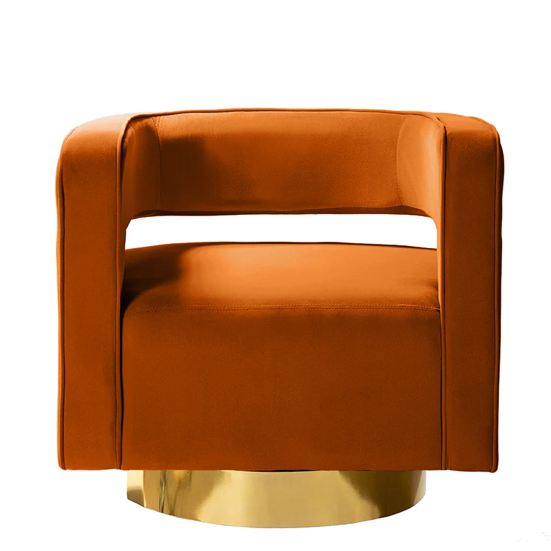 Agata Velvet Swivel Barrel Armchair