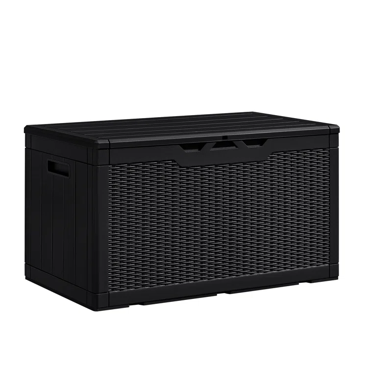 GUNJI 48'' W 100 Gallons Water Resistant Resin Lockable Deck Box