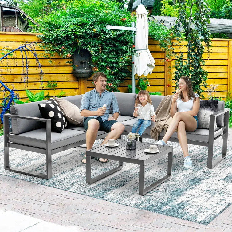 Bethyl 5 - Person Outdoor Seating Group with Cushions