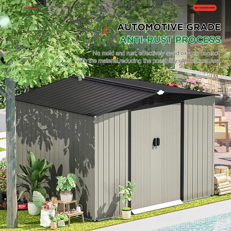 8 ft. 5 in. W x 6 ft. D Metal Storage Shed