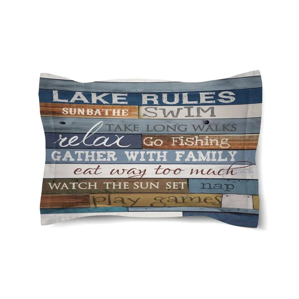 Laural Home Lake Rules Duvet Sham