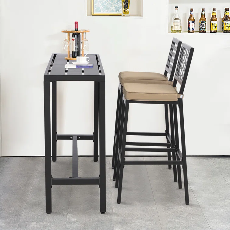 2 - Person Rectangular Outdoor Dining Set with Cushions