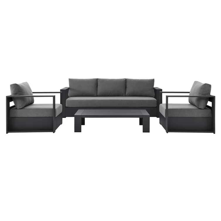 Modway Tahoe Outdoor Aluminum 4-piece Conversation Set with Coffee Table