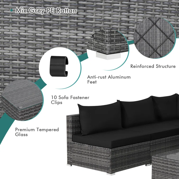 6 - Person Outdoor Seating Group with Cushions