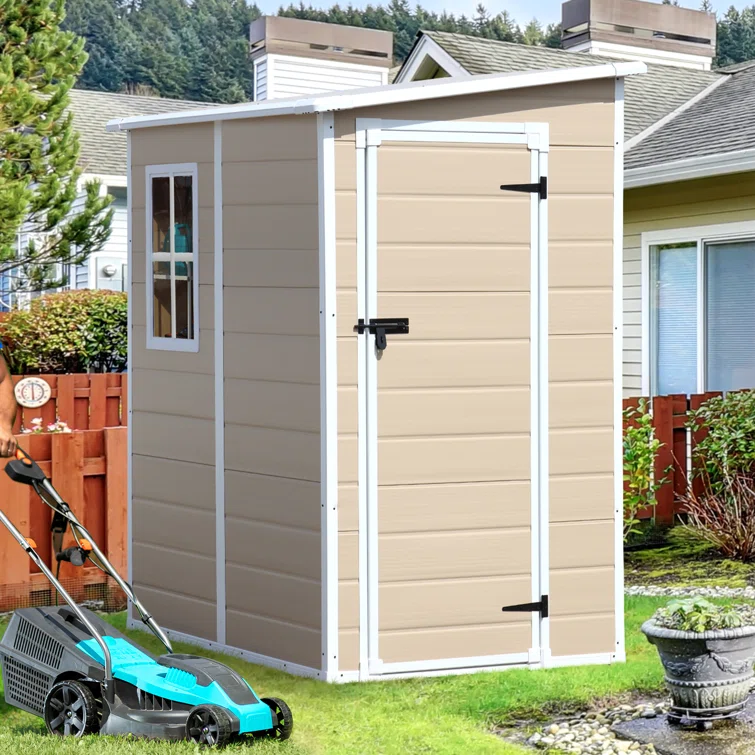 5 ft. W x 4 ft. D Resin Lean-to Storage Shed