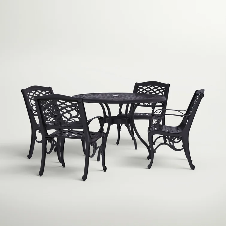 Chachere 4 - Person Round Outdoor Dining Set