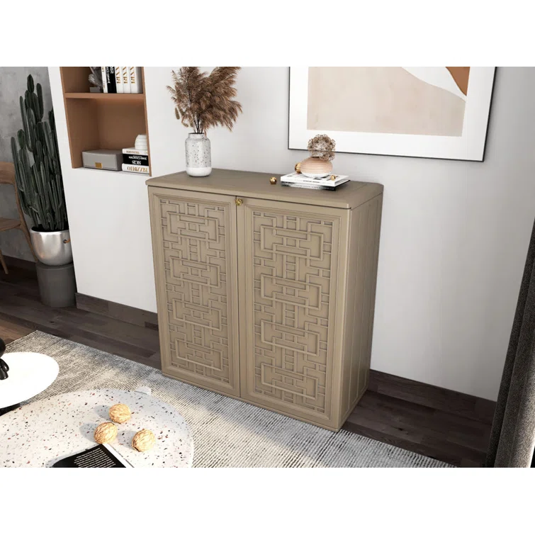 KINYING 34.3'' W 60 Gallons Water Resistant Resin Cabinet Deck Box