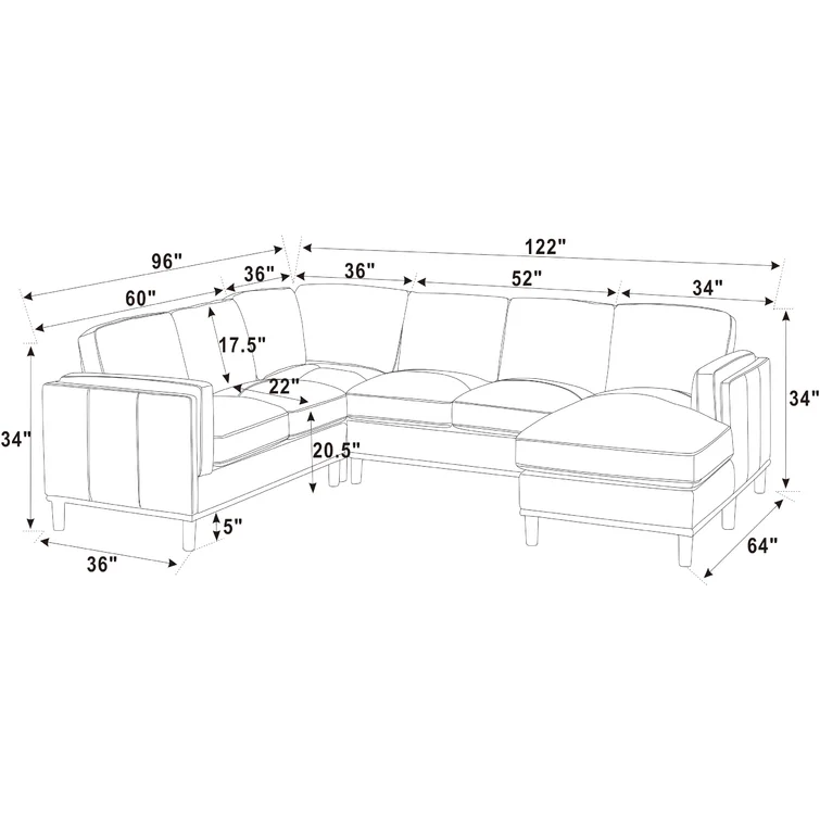 Andress 4 - Piece Upholstered Sectional
