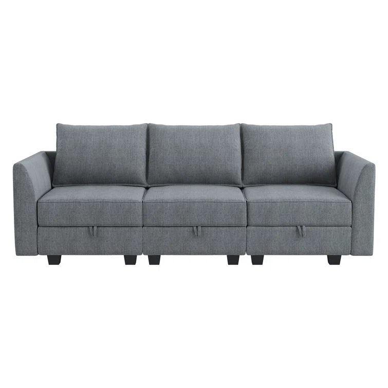 3-Seater Modular Sectional Sofa Couch With Storage Seats
